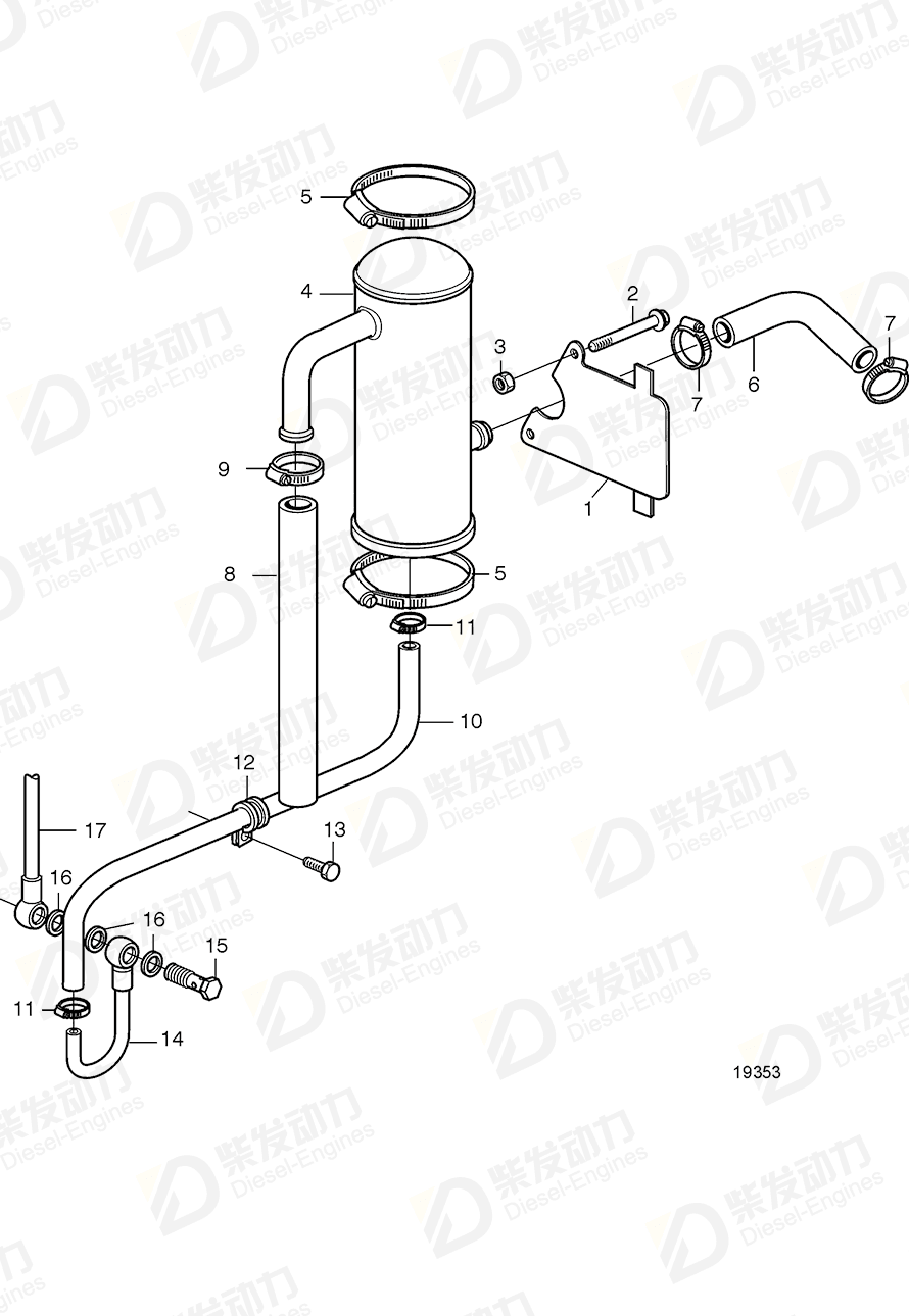 volvo penta Hose 977316 Drawing